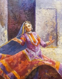 Aurangzib Hanjra, 12 x 16 Inch, Oil on Canvas, Figurative Painting, AC-AZH-012